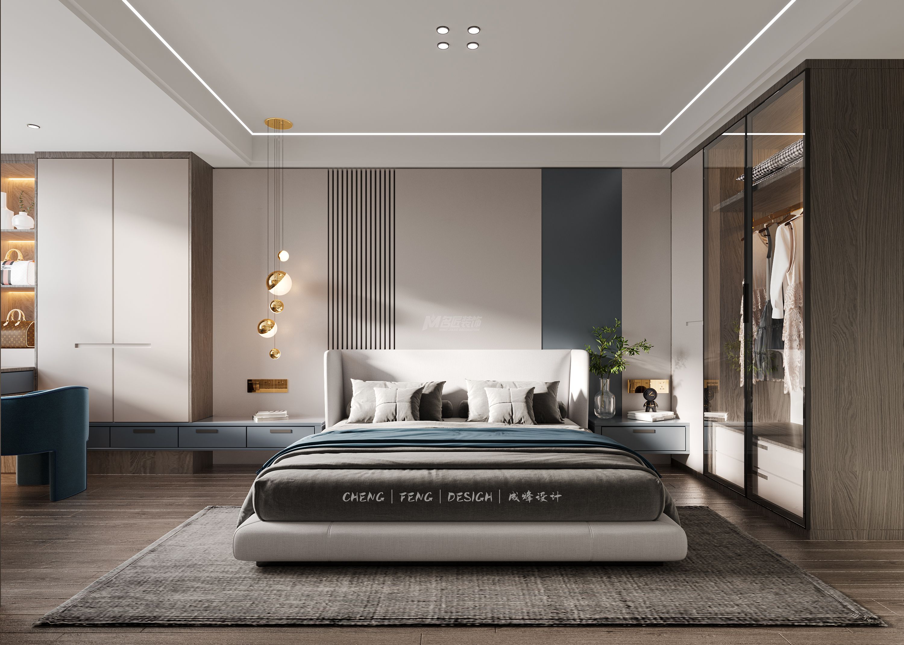 軌道壹號(hào)城160㎡兒童房現(xiàn)代輕奢裝修風(fēng)格案例效果圖